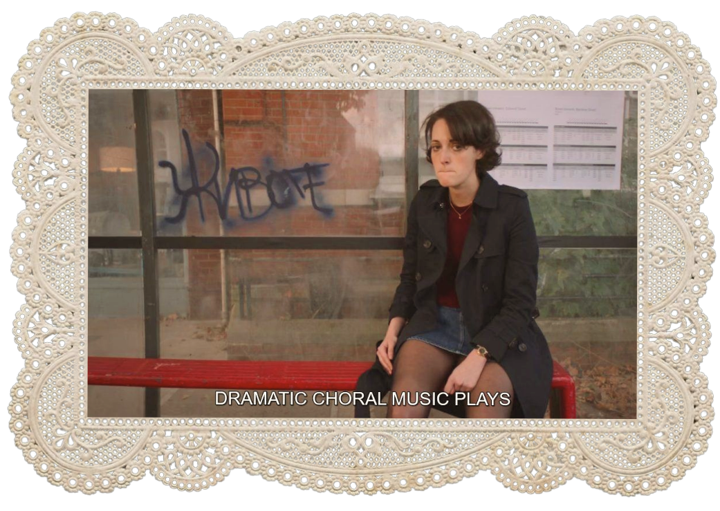 Fleabag sitting on a bench